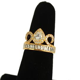 """10" CZ Crown Ring "