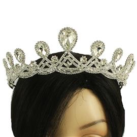 Crystal Teardrop Crown Tiara