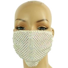 Fashion Rhinestones Mesh Face Mask