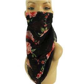 Fashion Neck Flower Print Faces Mask