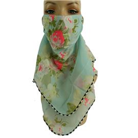 Fashion Neck Flower Print Faces Mask