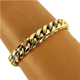 9in Stainless Steel Cuban Chain Bracelet