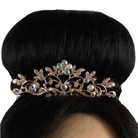 Crystal Flower Mini Crown Tiara