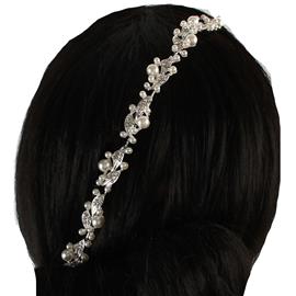 Crystal Pearl Long Headband