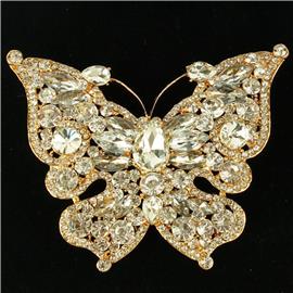 Crystal Butterfly Brooch