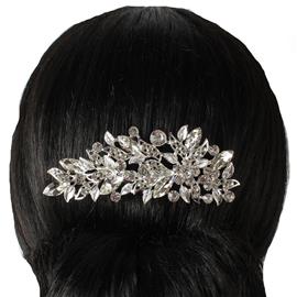 Crystal Leaves Flower Hair Comb