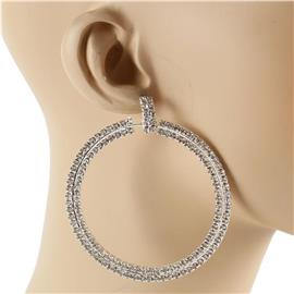 Rhinestones Dangling Round Earring