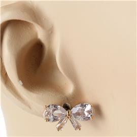 CZ Bow Stud Earring