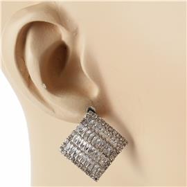 CZ Square Stud Earring