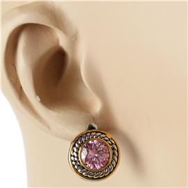 CZ Cable Round Earring