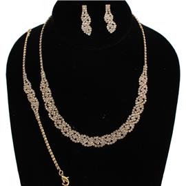 Rhinestones Swirl 3 Pcs Necklace Set