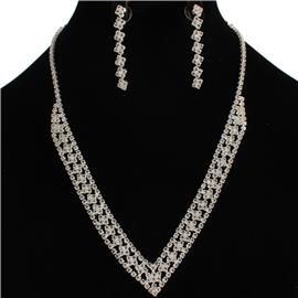 Rhinestones Necklace Set