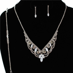 3 PCS Rhinestones Necklace Set