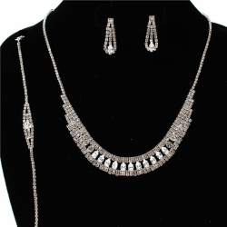 3 PCS Rhinestones Necklace Set