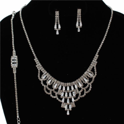 3 PCS Rhinestones Necklace Set