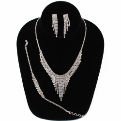 3 PCS Rhinestones Necklace Set