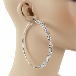 80 MM Crystal Hoop Earring