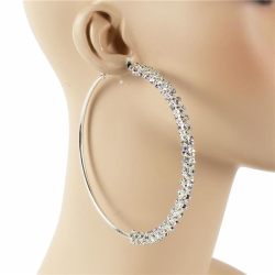 100 MM Crystal Hoop Earring