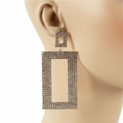 Rhinestones Dangle Earring