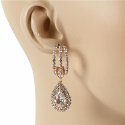 Rhinestones Dangle Earring