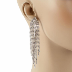 Rhinestones Fringe Earring