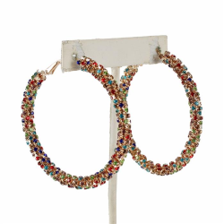 60 MM Rhinestones Hoop Earring