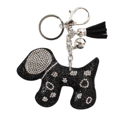 Rhinestones Dog Key Chain