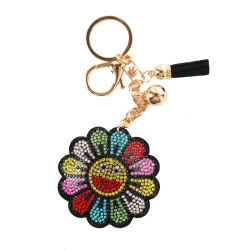 Rhinestones Sun Flower Key Chain