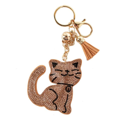 Rhinestones Cat Key Chain