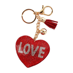 Rhinestones LOVE Heart Key Chain