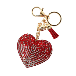 Rhinestones Heart Key Chain