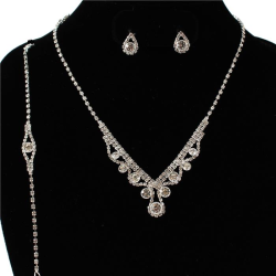 3 PCS Rhinestones Necklace Set