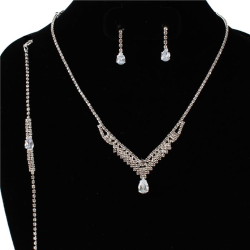 3 PCS Rhinestones Necklace Set