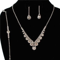 3 PCS Rhinestones Necklace Set