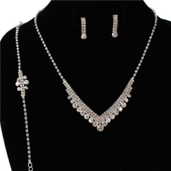 3 PCS Rhinestones Necklace Set