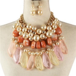 Fashion Pearl Chunky Necklace Set