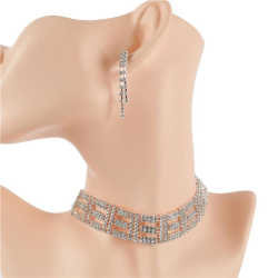 Rhinestones Choker Set