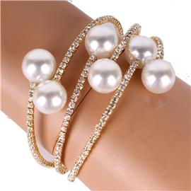 Rhinestone Pearl Bracelet