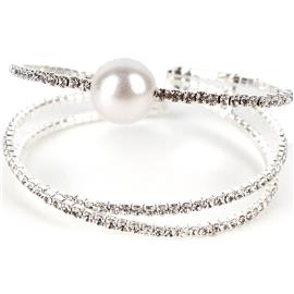 Rhinestone Pearl Bracelet