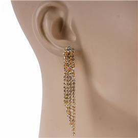 Rhinestone Twisted Fringed Earring