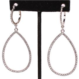 Rhinestone Teardrop Hoop Earring