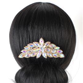 Crystal-Rhinestones Flower Hair-Comb