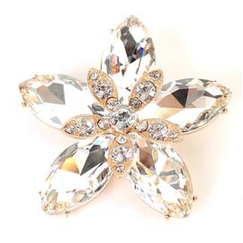 Crystal Flower Brooch