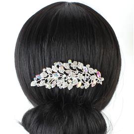 Crystal Leaf Hair-Comb