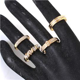 4 Pcs Rhinestone Midi Ring Set