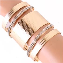 Metal Stones Cuff Bangle