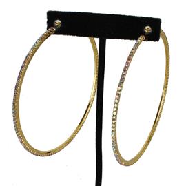 3.25” Rhinestone Hoop Earring