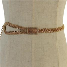 Metal Rhinestone Twisted Fashion Belt