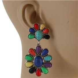 Turquoise Flower Dangling Earring