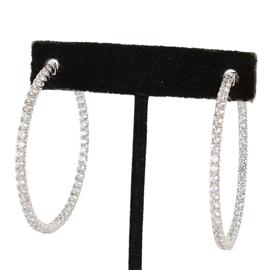 45mm CZ Metal Hoop Earring